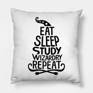 Eat, Sleep, Study Wizardry, Repeat - Hat - Wizard Pillow