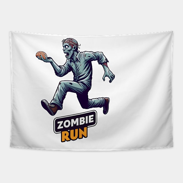 Zombie Run Tapestry by Rawlifegraphic