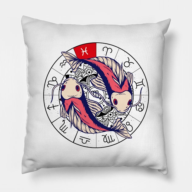 Pisces star sign, zodiac sign horoscope Pillow by 2P-Design