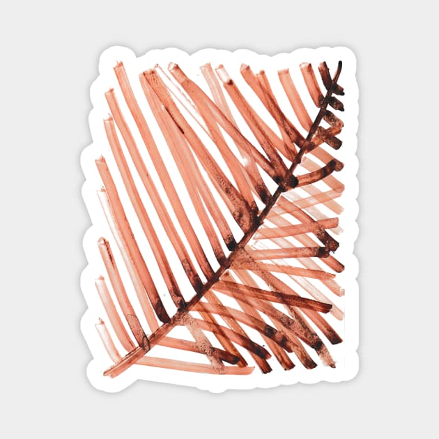 watercolor lines palm leaf 2 Magnet by mariacaballer