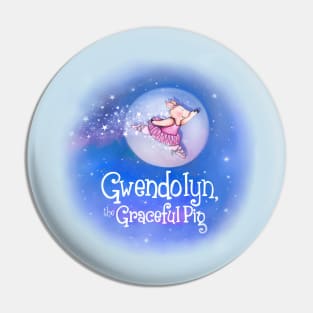 Gwendolyn the Graceful Pig in Blue Pin