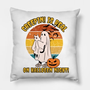 Creepin It Real On Halloween Night! Pillow