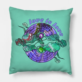 Love is Love Rainbows - Purple & Teal Pillow