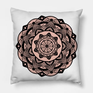 Pink and Black Mandala Pillow