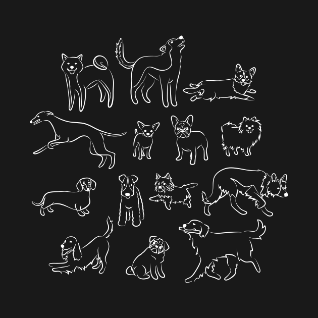 Dogs Fun Black by AnaAnaDesign