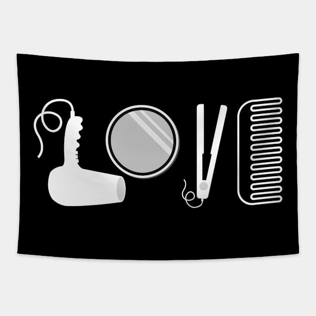 Hairdresser Love for Hairstyles Tapestry by Contentarama