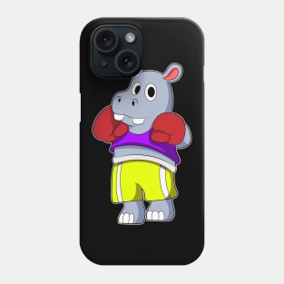 Hippo as Boxer with Boxing gloves Phone Case