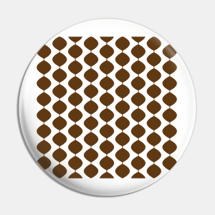 Mid Century Modern Retro 60s Waves Pattern  (Darker Warm Brown) Pin