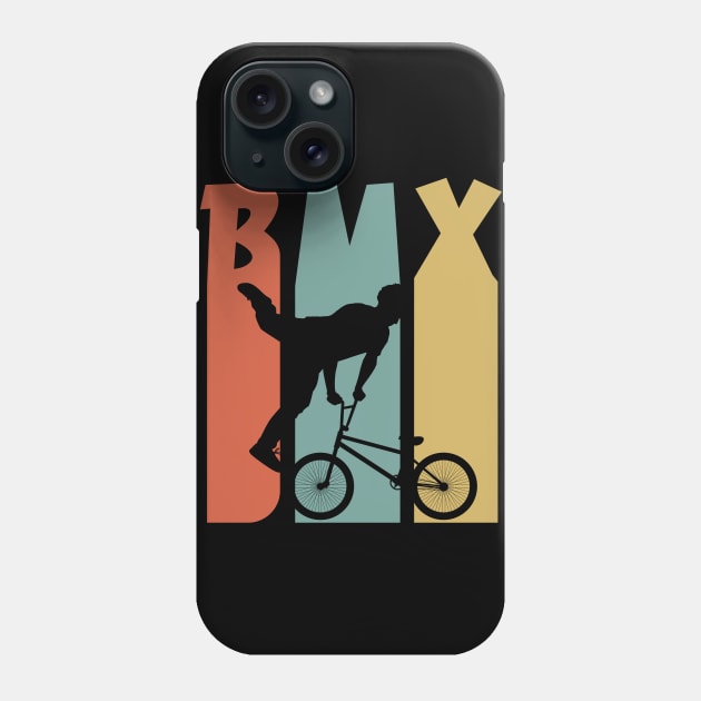 BMX / Retro Vintage BMX Bike Rider / vintage Retro 1970's Style BMX Silhouette Extreme Sports Youth / Kids Bmx Phone Case by Anodyle