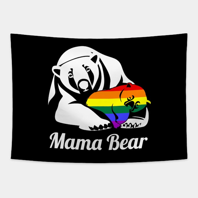 LGBTQ Mama Bear Gay Pride Rainbow Mom Tapestry by Dr_Squirrel