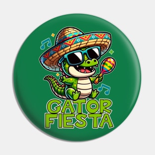 Gator Fiesta Cute Kawaii Aligator Pin