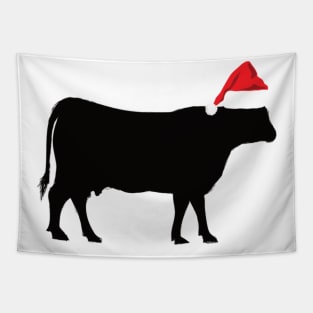 Cow Reindeer Hat Santa Christmas Lights Tapestry