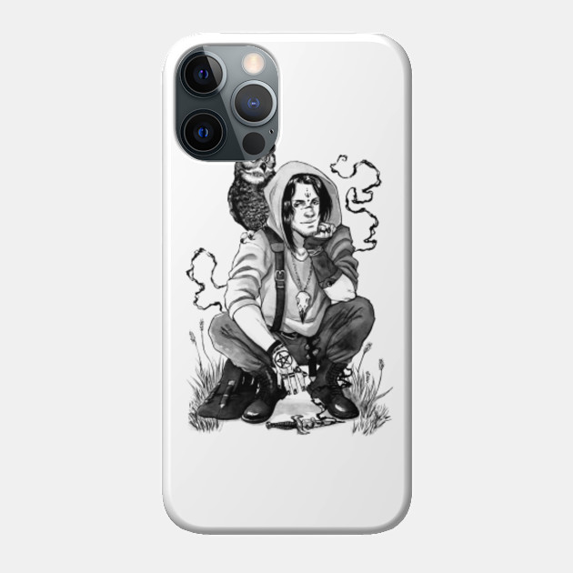 Owl Warlock Ink Drawing - Warlock - Phone Case