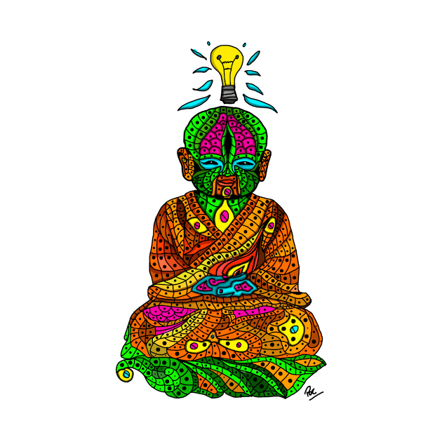 Happy and joyful enlightened Buddha by AriArt78