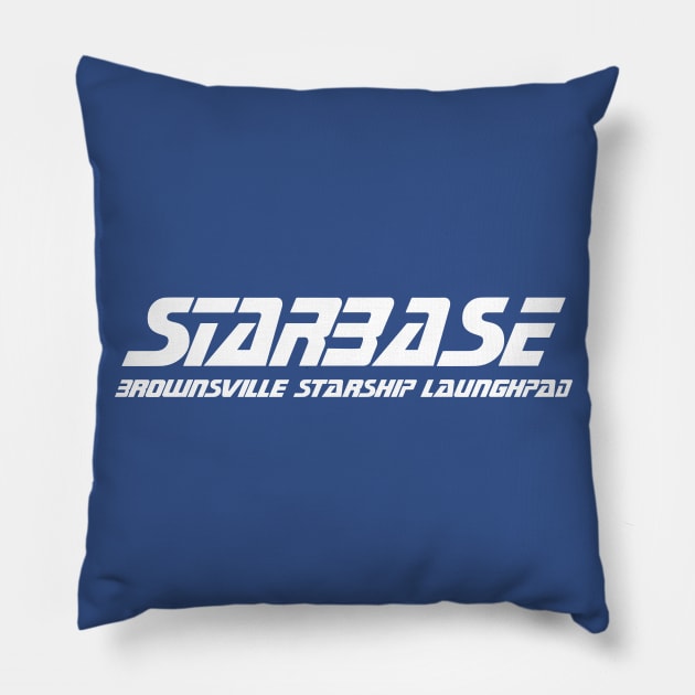 STARBASE - Brownsville Starship Launchpad Pillow by Viva