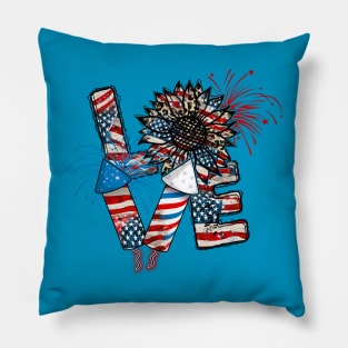 Love USA Patriot Design, 4th of July Pillow