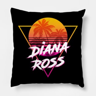 Diana Ross - Proud Name Retro 80s Sunset Aesthetic Design Pillow