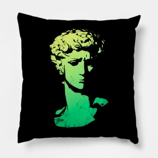 Greek Face Abstract - Green Pillow