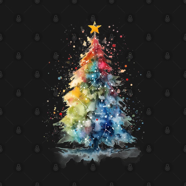 Watercolor Christmas Tree by AnnaMDesigne