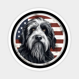 Patriotic Bearded Collie Magnet