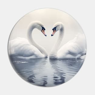 Swan Animal Bird Wildlife Wilderness Colorful Realistic Illustration Pin