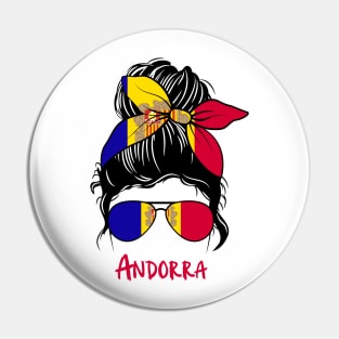 Andorra girl, Proud Flag, Andorra gift heritage, Andorran girlFriend Pin