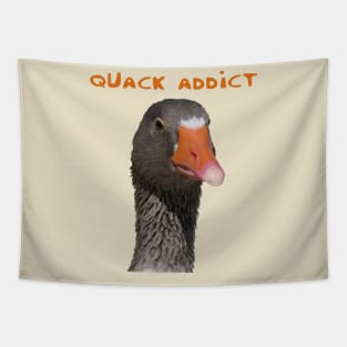 Quack Addict Pet Duck Lover Humor Tapestry