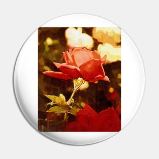 Single Rose Bloom In Gothic Pin