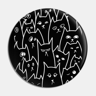 Cartoon Qute Cat Doodle / Cats illustration / Cat line art Pin