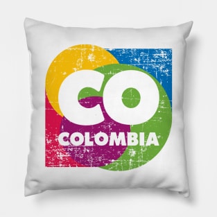 Colombia - CO - logo vintage design Pillow