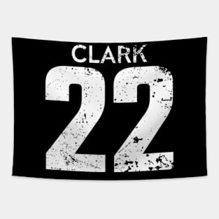 Caitlin Clark White Distressed Jersey Number 22 Tapestry