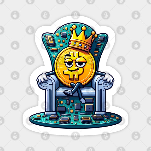 Crypto Royalty: The Bitcoin Monarch Magnet by Doming_Designs