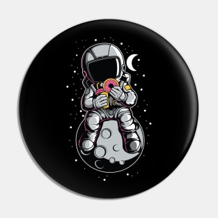 Astronaut Eating Donuts Pin