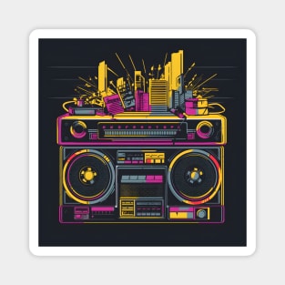 Ghetto Blaster Boom Box 80s Hip-Hop Stereo Magnet