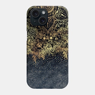 Stylish Gold floral mandala and confetti Phone Case