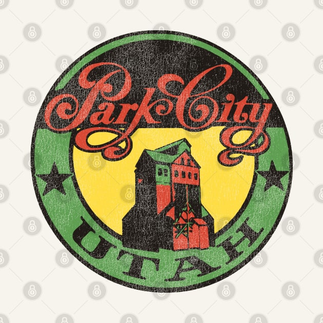 Park City Utah Vintage Ski Travel Souvenir by darklordpug