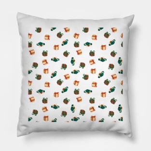 Christmas Gifts Pattern Design, Red 10 Pillow