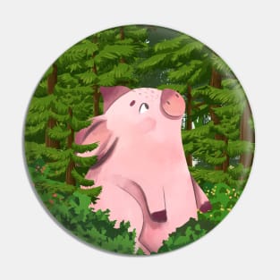 Piggy in the forest Pin