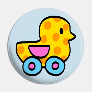 Toy Duck With Wheels Car Pin