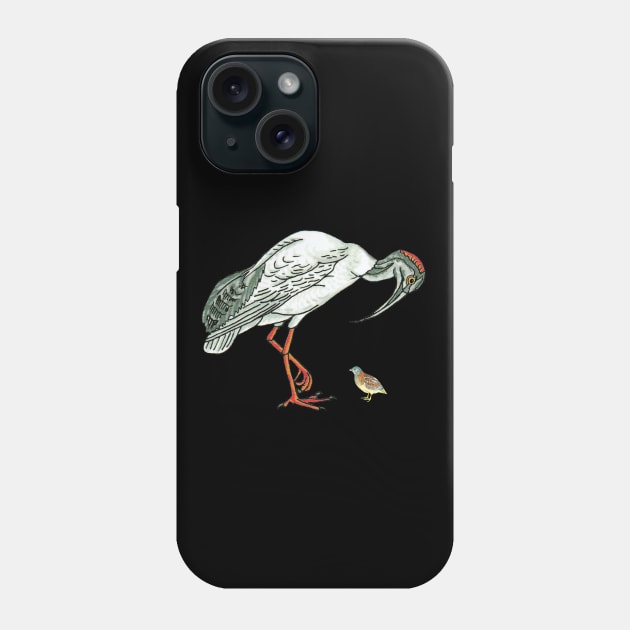 Australian Bin Chicken with Button Quail Phone Case by VibeCeramicStudios