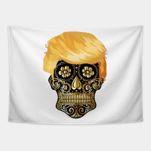 Trump Golden Sugar Skull Tapestry