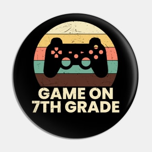 Game On 7th Grade Vintage Sunset Gamer Pin