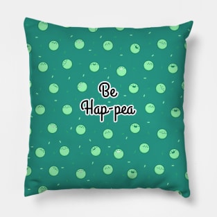 Be Hap-Pea Funny Cute Pea Pattern Pillow