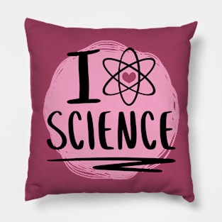 I Heart Science // Cute Science Atom Heart Pillow