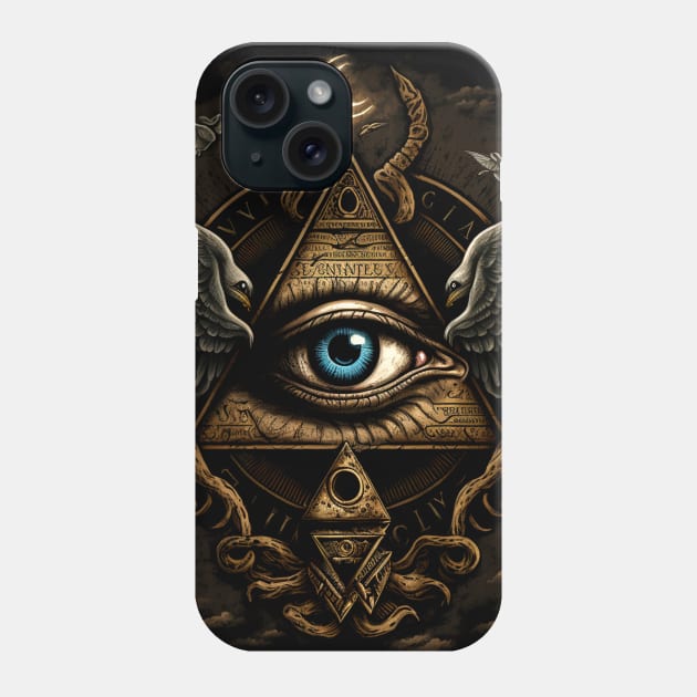 illuminati-inspired, eye Phone Case by Buff Geeks Art