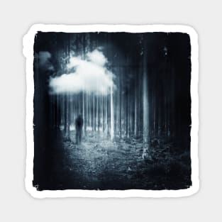 Mindscapes - Silhouette of walker in forest Magnet