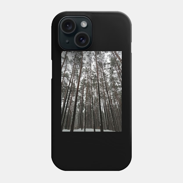 snowy forest beautiful treetops Phone Case by matze-design