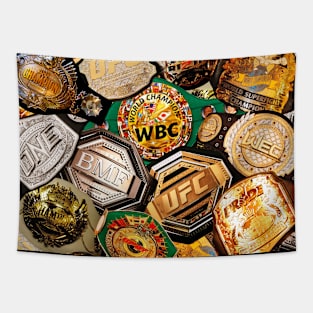 Combat Sports Championship Belts Tapestry