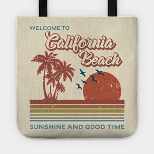 California Beach - California Beach Retro Sunset Tote