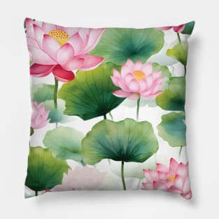 Lotus Bliss: Serene Flower Pattern Pillow